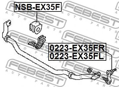 Купить запчасть Febest - 0223EX35FL Тяга стабилизатора  перед лев NISSAN FUGA Y50 2004.10-2009.11 [JP]