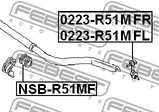 Купить запчасть FEBEST - 0223-R51MFL Тяга стабилизатора 0223-R51MFL