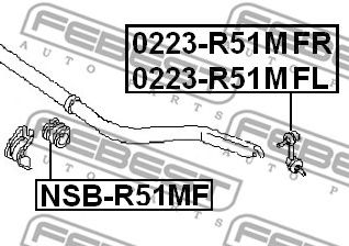 Купить запчасть FEBEST - 0223-R51MFR Тяга стабилизатора 0223-R51MFR