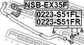 Купить запчасть FEBEST - 0223-S51FR Тяга стабилизатора 0223-S51FR