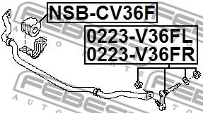 Купить запчасть FEBEST - 0223-V36FR Тяга стабилизатора передн правая INFINITI G/Q/QX 0223-V36FR