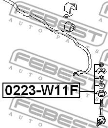 Купить запчасть FEBEST - 0223-W11F Тяга стабилизатора передняя NISSAN ALMERA N15 0223-W11F