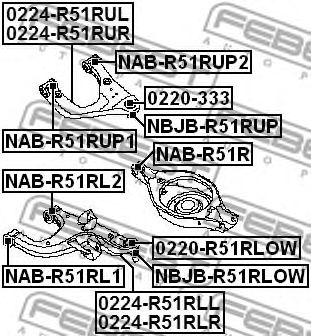 Купить запчасть FEBEST - 0224-R51RUR Рычаг подвески 0224-R51RUR