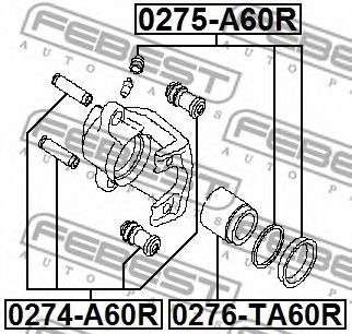 Купить запчасть FEBEST - 0275-A60R Ремкомплект задн суппорта INFINITI QX56 JA60 2008.04- 0275-A60R