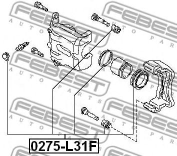 Купить запчасть FEBEST - 0275-L31F Ремкомплект передн суппорта NISSAN TIIDA C11 2005-2012 0275-L31F