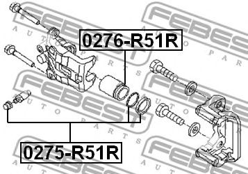 Купить запчасть FEBEST - 0275-R51R Ремкомплект задн суппорта NISSAN PATHFINDER R51M 2005-2013 0275-R51R