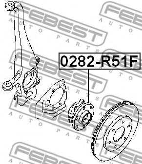 Купить запчасть FEBEST - 0282-R51F Ступица в сборе передняя NISSAN PATHFINDER R51 05- 0282-R51F