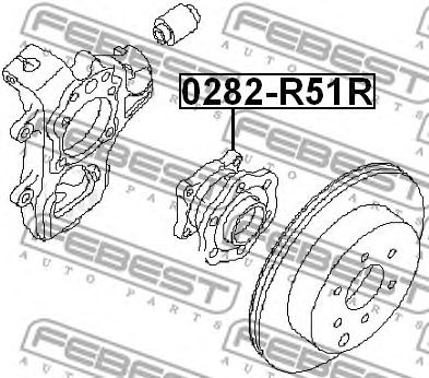 Купить запчасть FEBEST - 0282-R51R Ступица в сборе задняя NISSAN PATHFINDER R51M 2005.01-2014.11 0282-R51R