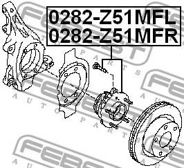 Купить запчасть FEBEST - 0282-Z51MFL Ступица передн левая NISSAN MURANO Z51 2007-2014 0282-Z51MFL