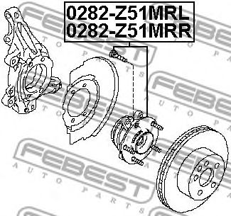 Купить запчасть FEBEST - 0282-Z51MRL Ступица в сборе передн левая NISSAN TEANA J32, TEANA RUS MAKE L33R 2014- 0282-Z51MRL