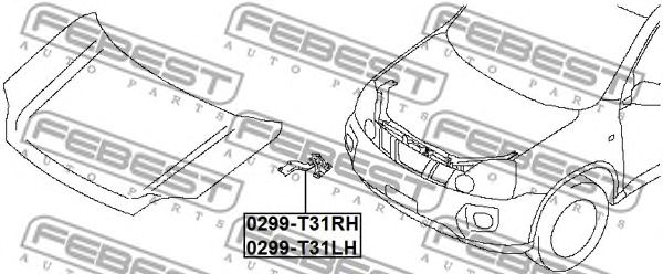 Купить запчасть FEBEST - 0299-T31LH Петля капота 0299-T31LH