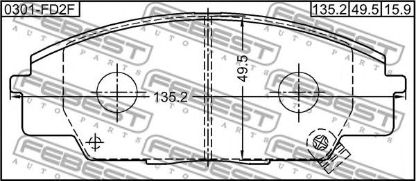 Купить запчасть FEBEST - 0301-FD2F Колодки передние HONDA CIVIC FD 2006-2012 0301-FD2F