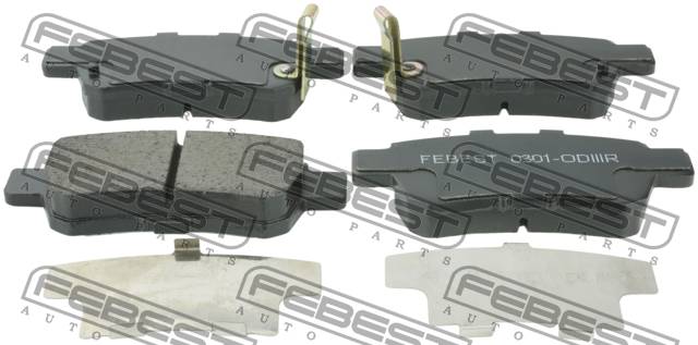 Купить запчасть FEBEST - 0301-ODIIIR Колодки задние HONDA ODYSSEY III (LHD) 2005-2010 0301-ODIIIR