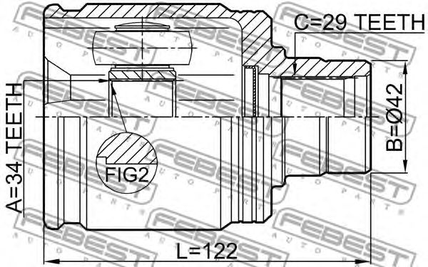 Купить запчасть FEBEST - 0311-ACC22RH ШРУС внутренний правый 34x43x29 HONDA CR-V RE3/RE4 2007-2012 0311-ACC22RH