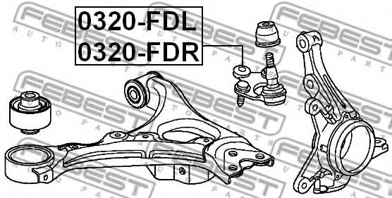 Купить запчасть FEBEST - 0320-FDR Опора шаровая правая HONDA CIVIC 4D FD1 2006-2014 0320-FDR