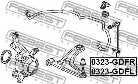 Купить запчасть FEBEST - 0323-GDFR Тяга стабилизатора передн правая HONDA JAZZ/FIT GD# 2002-2008 0323-GDFR