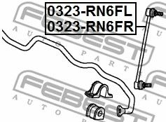 Купить запчасть FEBEST - 0323-RN6FR Тяга стабилизатора передняя правая HONDA STREAM RN6-RN9 2006-2014 0323-RN6FR