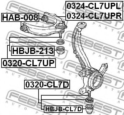 Купить запчасть FEBEST - 0324-CL7UPL Рычаг верхн левый HONDA ACCORD CL9 20032008 0324-CL7UPL