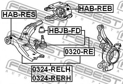 Купить запчасть FEBEST - 0324-RELH Рычаг подвески 0324-RELH