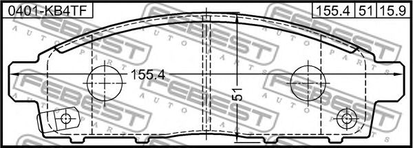 Купить запчасть FEBEST - 0401-KB4TF Колодки передние 0401-KB4TF