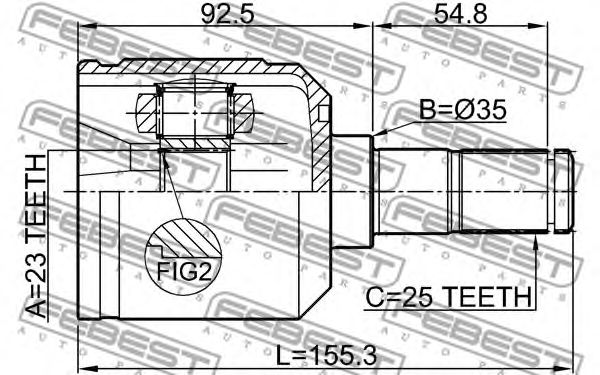 Купить запчасть FEBEST - 0411-N11W ШРУС 0411-N11W