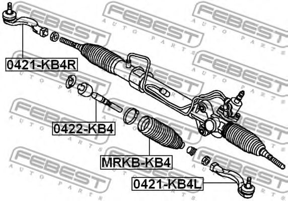 Купить запчасть FEBEST - 0421-KB4R Наконечник рулевой правый MITSUBISHI L200 05-, PAJERO SPORT 08- 0421-KB4R