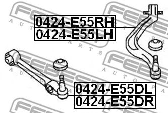 Купить запчасть FEBEST - 0424-E55RH Рычаг подвески 0424-E55RH
