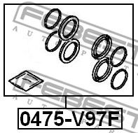 Купить запчасть FEBEST - 0475-V97F Ремкомплект тормозного суппорта 0475-V97F