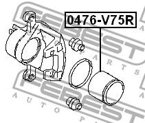 Купить запчасть FEBEST - 0476-V75R Поршень суппорта задний MITSUBISHI PAJERO III/MONTERO V65W/V75W 2000-2006 0476-V75R