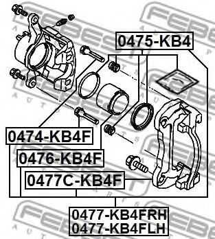 Купить запчасть FEBEST - 0477C-KB4F Скоба суппорта 0477C-KB4F