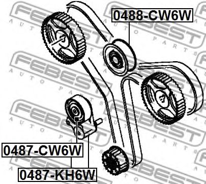 Купить запчасть FEBEST - 0487-KH6W Ролик натяжителя ремня ГРМ 0487-KH6W