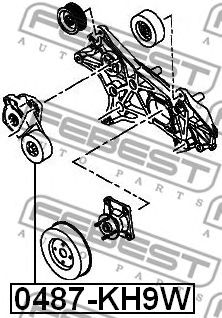 Купить запчасть FEBEST - 0487-KH9W Ролик натяжной MITSUBISHI L200 05-15, PAJERO SPORT 2015.12- 0487-KH9W