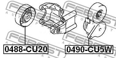 Купить запчасть FEBEST - 0488-CU20 Ролик обводной 0488-CU20
