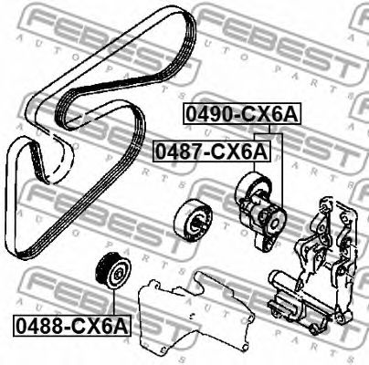 Купить запчасть FEBEST - 0488-CX6A Ролик обводной MITSUBISHI LANCER CY 2007- 0488-CX6A