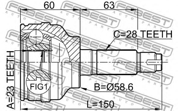 Купить запчасть FEBEST - 0510-049 ШРУС внешний MAZDA 3 (BK/BL) 0510-049
