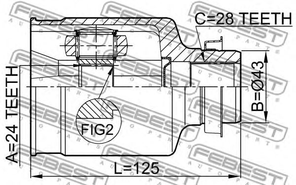 Купить запчасть FEBEST - 0511-MZ5ATRH ШРУС внутр правый MAZDA 3 BL 2008-2013 0511-MZ5ATRH