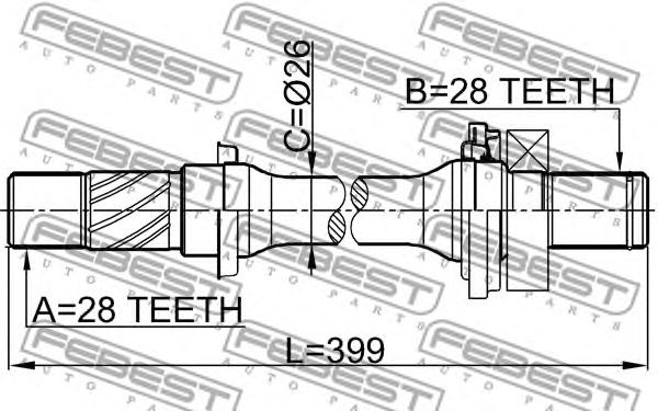Купить запчасть FEBEST - 0512-6GG Вал привода MAZDA 3 BK 2003-2011 0512-6GG