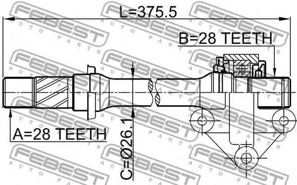 Купить запчасть FEBEST - 0512-CP Вал привода MAZDA FAMILIA BJ 1998-2003 0512-CP