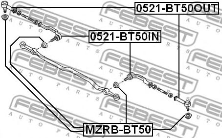 Купить запчасть FEBEST - 0521-BT50IN Наконечник рулевой внутренний MAZDA BT-50 UN 2006-2012 0521-BT50IN