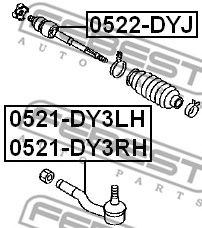 Купить запчасть FEBEST - 0521-DY3RH Наконечник рулевой правый MAZDA DEMIO 02-05 (JP) 0521-DY3RH