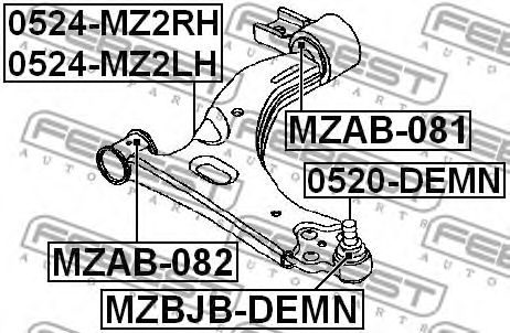 Купить запчасть FEBEST - 0524-MZ2LH Рычаг левый FORD FIESTA/FUSION CBK 2001- 0524-MZ2LH