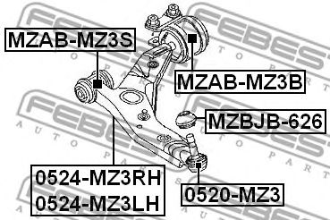 Купить запчасть FEBEST - 0524-MZ3RH Рычаг подвески 0524-MZ3RH