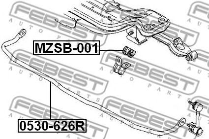 Купить запчасть FEBEST - 0530-626R Стабилизатор задний MAZDA 626 GE 1991-1997 0530-626R