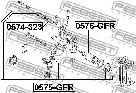 Купить запчасть FEBEST - 0574-323 Втулка направляющая тормозного суппорта MAZDA FAMILIA BJ 1998-2003 0574-323