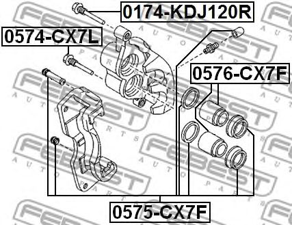 Купить запчасть FEBEST - 0575-CX7F Ремкомплект передн суппорта 0575-CX7F