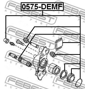 Купить запчасть FEBEST - 0575-DEMF Ремкомплект передн суппорта 0575-DEMF