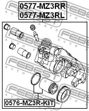 Купить запчасть FEBEST - 0576-MZ3R-KIT Поршень суппорта 0576-MZ3R-KIT