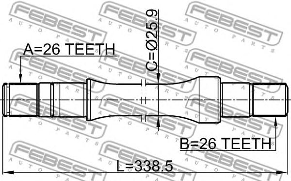 Купить запчасть FEBEST - 0712-RH413 Вал привода правый SUZUKI LIANA 0712-RH413