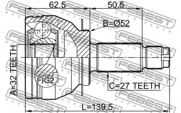 Купить запчасть FEBEST - 0810-B13MT ШРУС 0810-B13MT