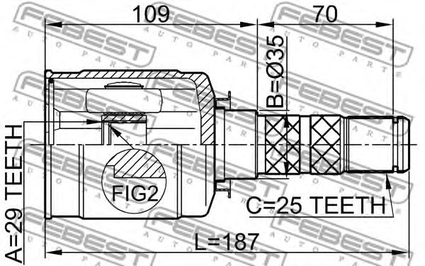 Купить запчасть FEBEST - 0811-B9 ШРУС 0811-B9